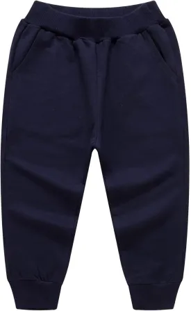 Toddler Baby Boy's Pull On Cotton Jogger Pants Stretch Knit Pants Infant Girls Athletic Sweatpants Bottoms