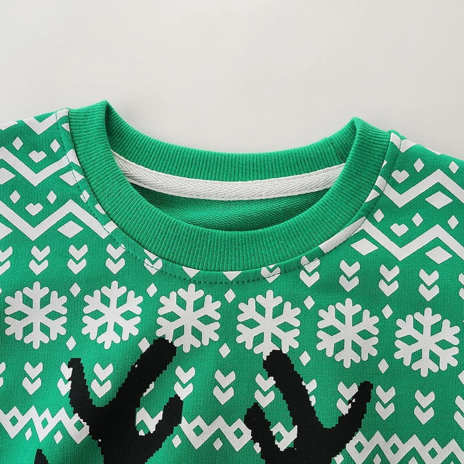 Toddler Boys Girls Christmas Sweatshirts Reindeer Crewneck Fleece Pullover Top Xmas Long Sleeve Winter Clothes 2-7T