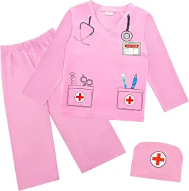Toddler Boys Girls Halloween Costume, Cosplay Clothes for Kids, Child Doctor Pirate Role Play T-Shirt Pant Set