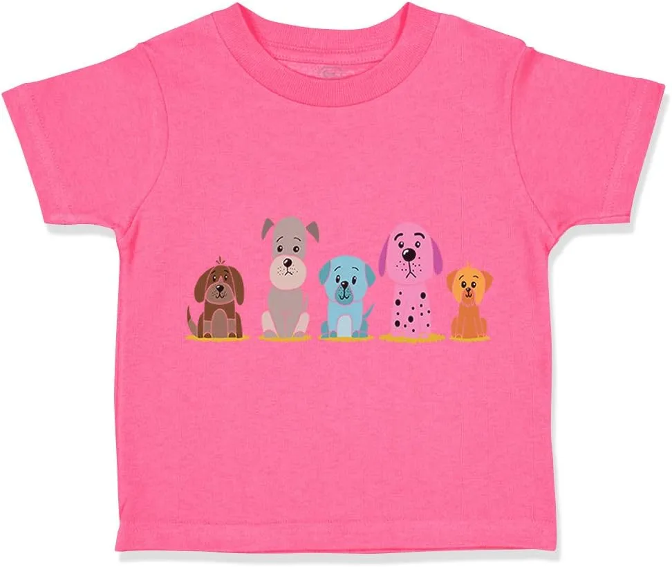 Toddler T-Shirt Dogs Puppy Family Dog Lover Pet Cotton Cute Boy & Girl Clothes