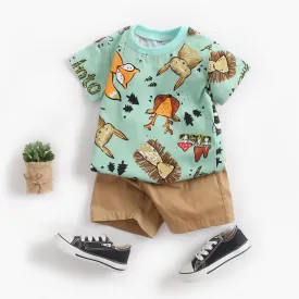 Top   Shorts 2Pcs Cartoon Set