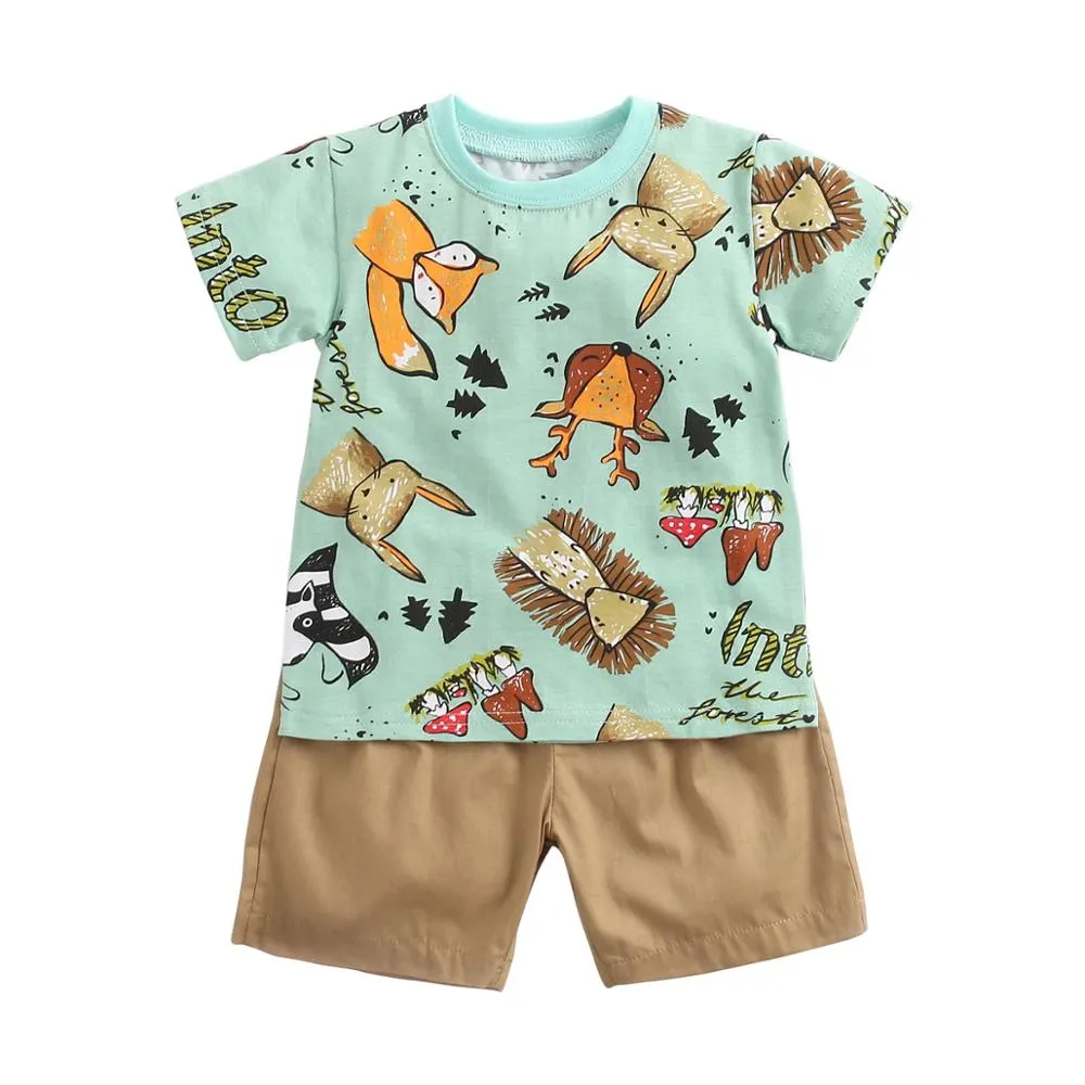 Top   Shorts 2Pcs Cartoon Set