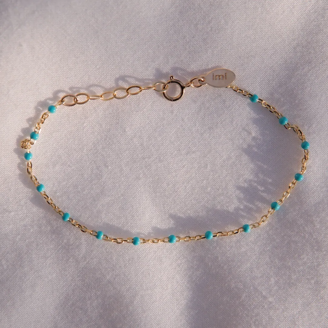 Turquoise Enamel Spotlight Chain Bracelet