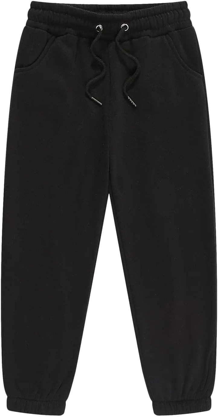 Unisex Kids Base Solid Sweatpants Boys and Girls Soft Warm Brushed Casual Athletic Pull on Jogger Pants with Pockets