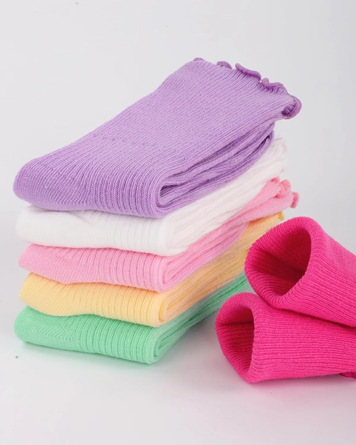 Witwot Ruffle Socks for Girls Kids Toddler Turn Cuff Dress School Uniform Sock