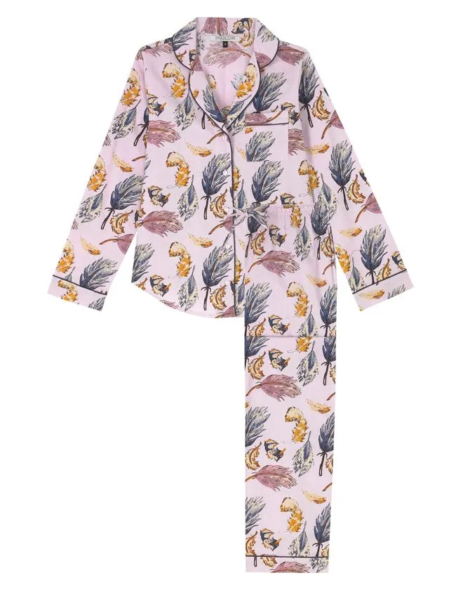 Womens Cotton Traditional Pyjamas Falling Feathers