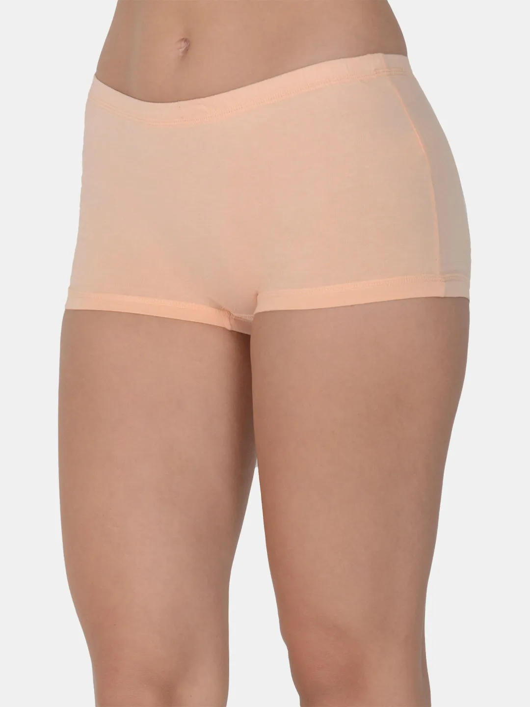 Women’s Solid Peach Mid-Rise BoyShort Brief | JOY-PCH-1 |