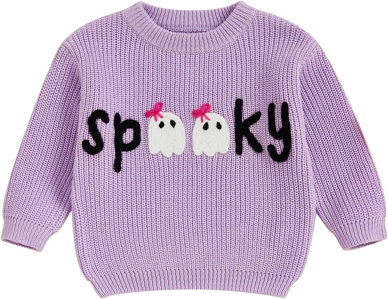 YINGISFITM Halloween Baby Girl Boy Outfit Toddler Thanksgiving Halloween Sweater Knit Sweaters Fall Winter Clothes