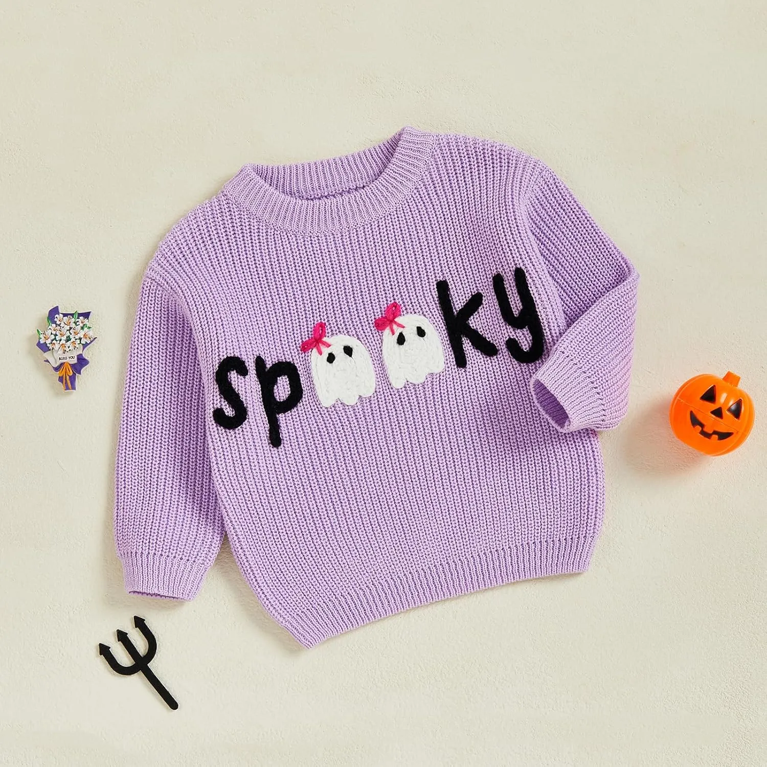 YINGISFITM Halloween Baby Girl Boy Outfit Toddler Thanksgiving Halloween Sweater Knit Sweaters Fall Winter Clothes