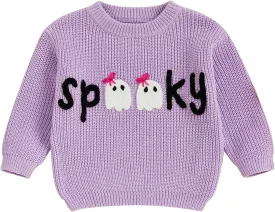 YINGISFITM Halloween Baby Girl Boy Outfit Toddler Thanksgiving Halloween Sweater Knit Sweaters Fall Winter Clothes