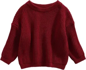 Yoawdats Toddler Baby Girl Boy Long Sleeve Knit Sweater Cute Round Neck Pullover Fall Winter Warm Tops Clothes