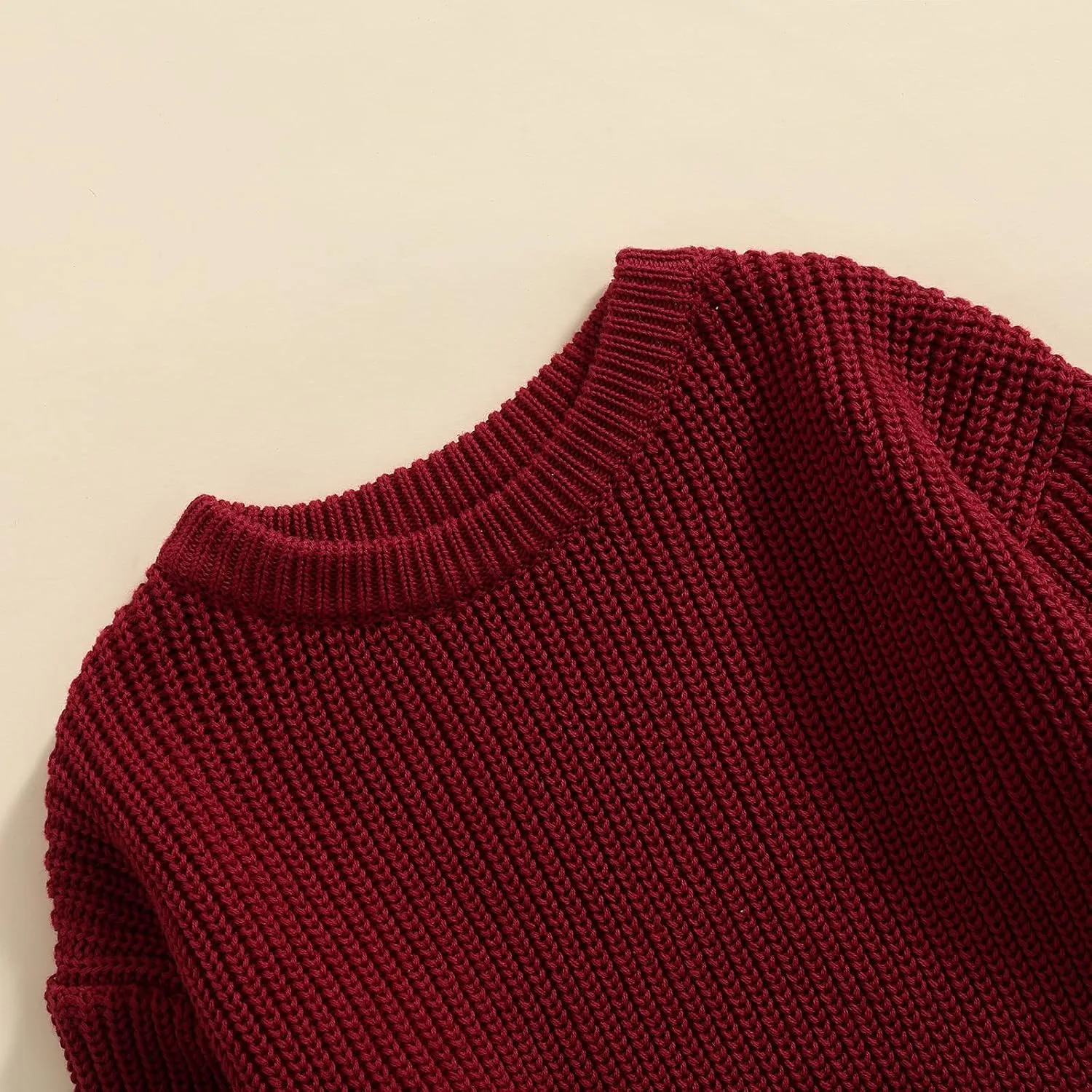 Yoawdats Toddler Baby Girl Boy Long Sleeve Knit Sweater Cute Round Neck Pullover Fall Winter Warm Tops Clothes