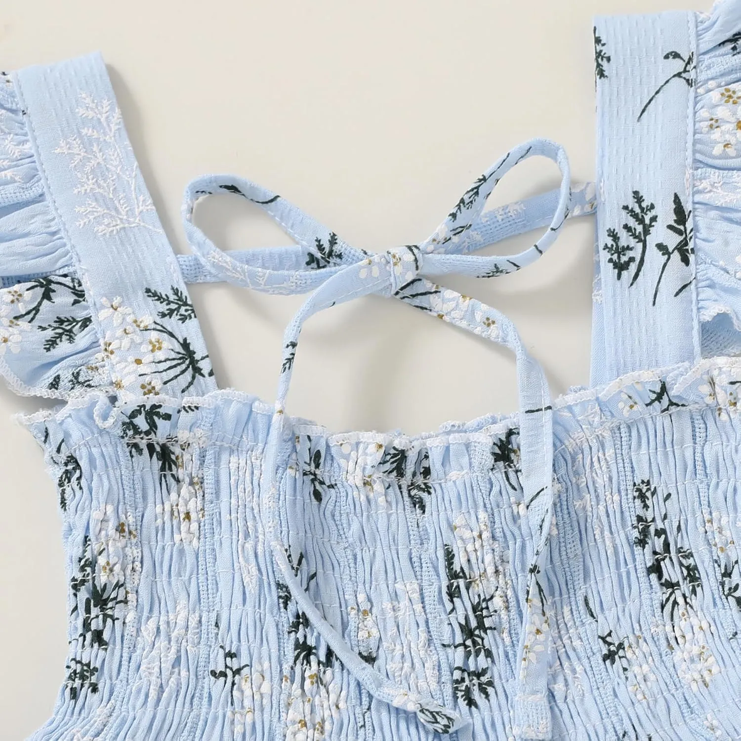 YOUNGER TREE Toddler Girl Dress Baby Girls Summer Clothes Ruffle Sleeve Floral Smock Beach Boho Dresses Sundress