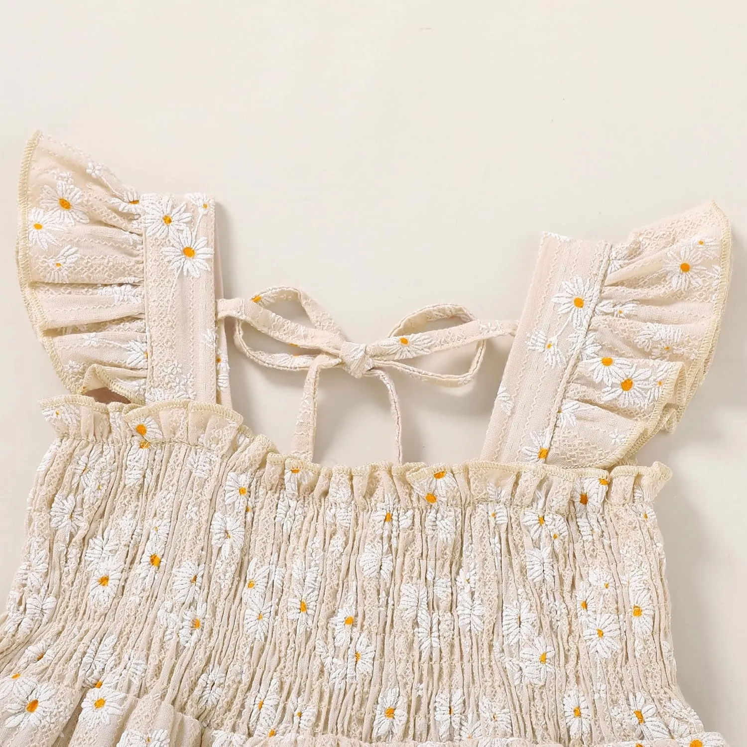 YOUNGER TREE Toddler Girl Dress Baby Girls Summer Clothes Ruffle Sleeve Floral Smock Beach Boho Dresses Sundress