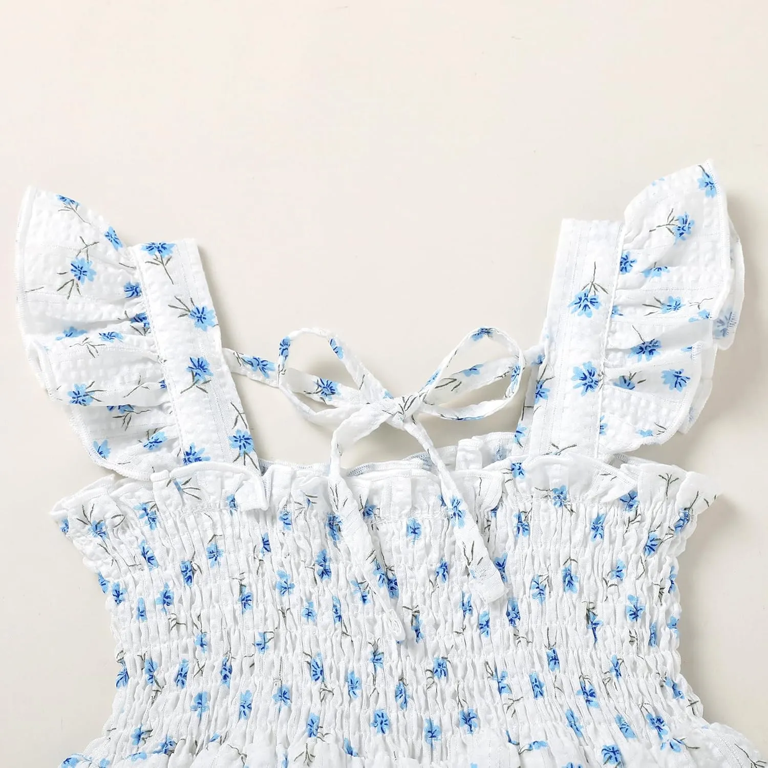 YOUNGER TREE Toddler Girl Dress Baby Girls Summer Clothes Ruffle Sleeve Floral Smock Beach Boho Dresses Sundress