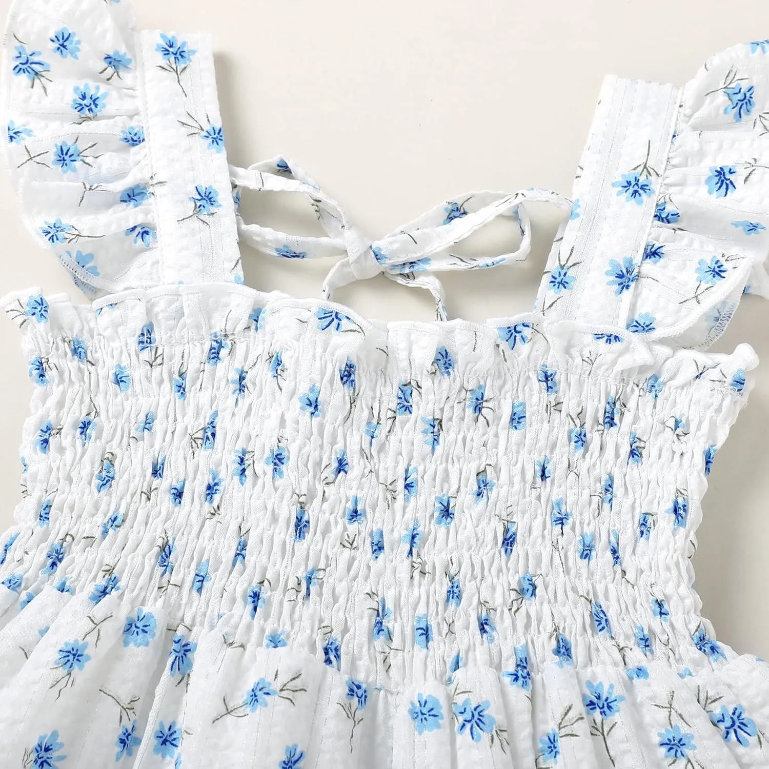 YOUNGER TREE Toddler Girl Dress Baby Girls Summer Clothes Ruffle Sleeve Floral Smock Beach Boho Dresses Sundress
